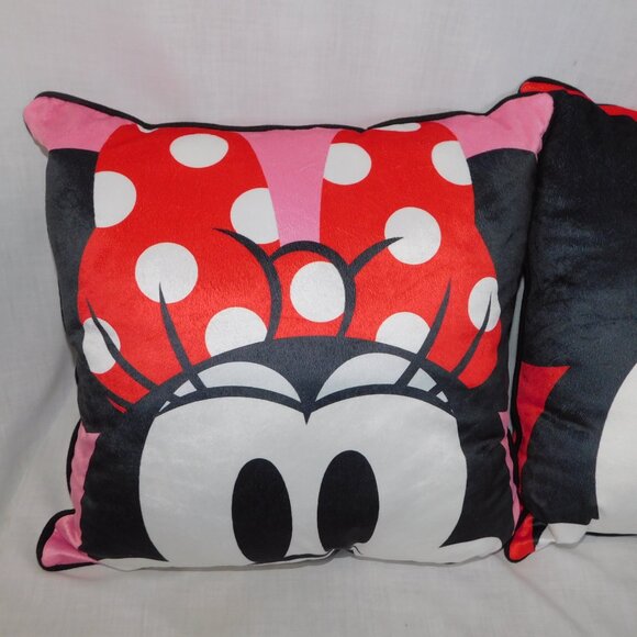 2 Disney 100 Anniversary Mickey Mouse & Minnie Mouse 17" x 17" Throw Pillows - Picture 2 of 7
